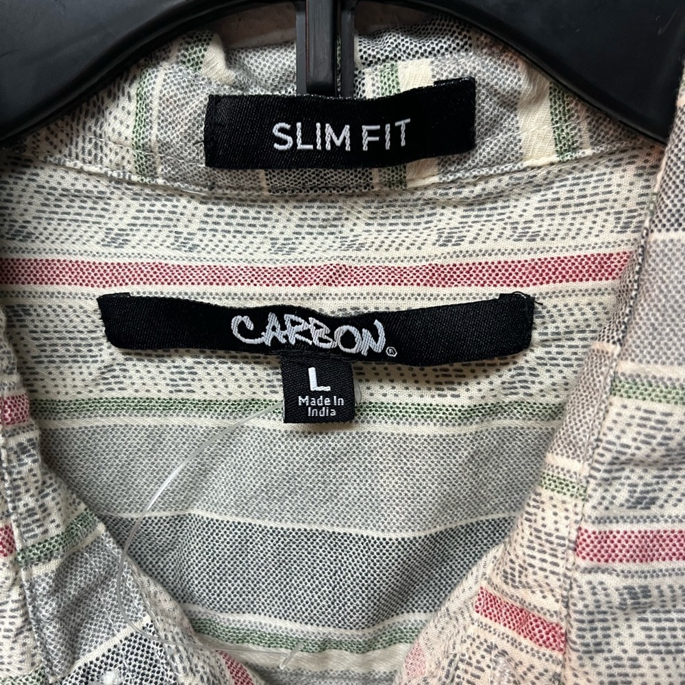Carbon Multicolor Striped Slim Fit Shirt Large - Picture 3 of 5